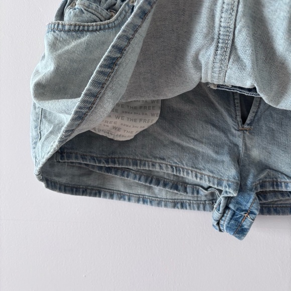 we the free - NWT demi denim skort mini skirt shorts light wash blue - Picture 4 of 8